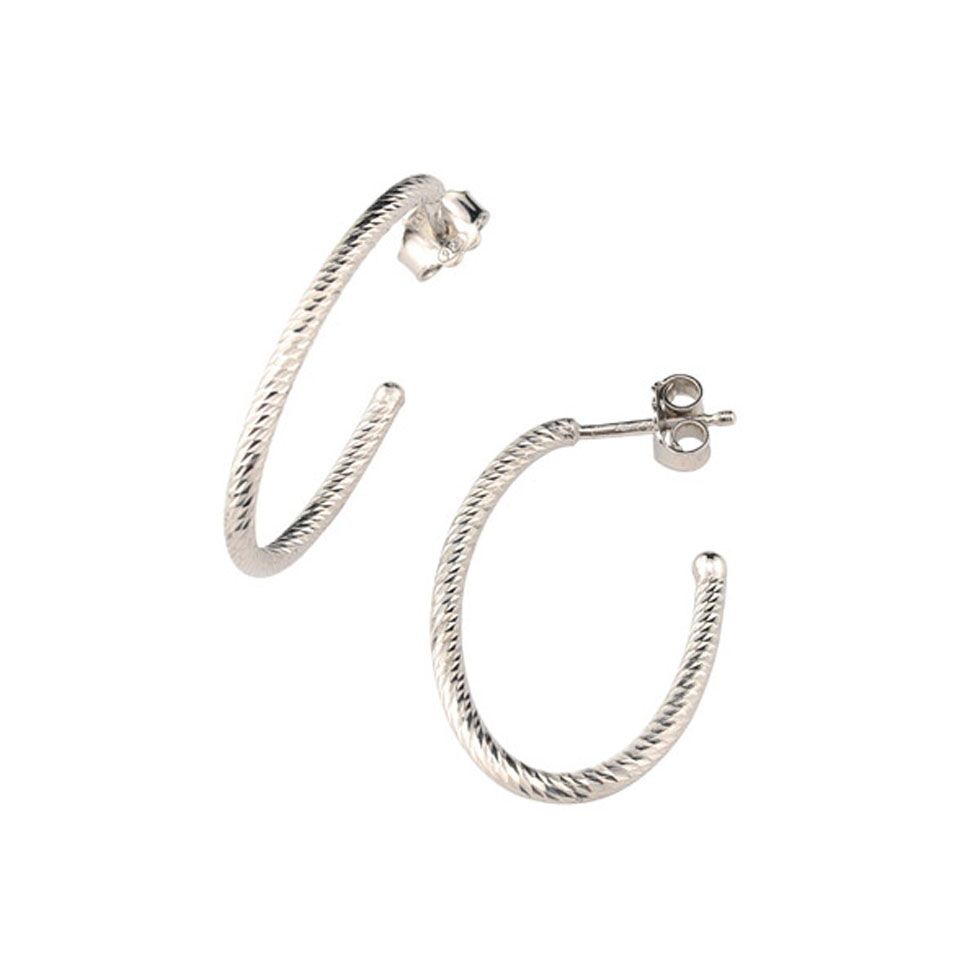 Oval Sparkle Hoop Earrings by Frederic Duclos