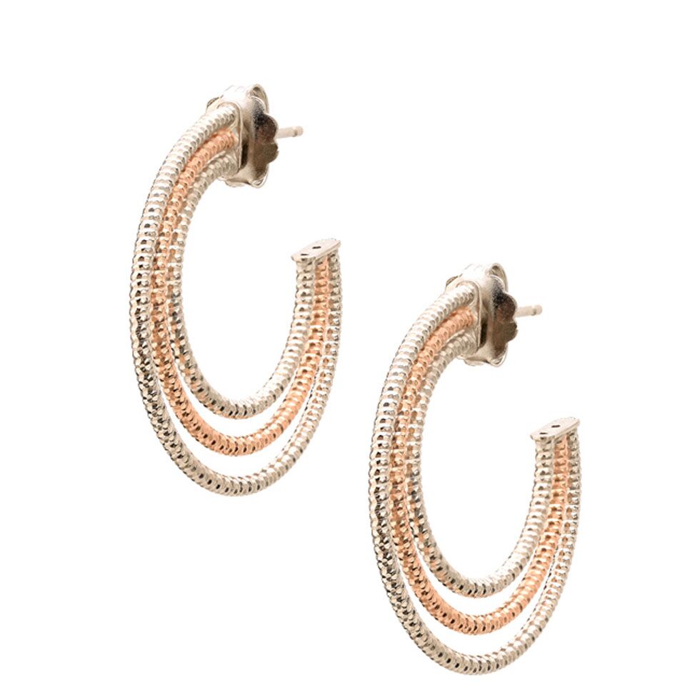 Triple Hoop Post Earrings by Frederic Duclos