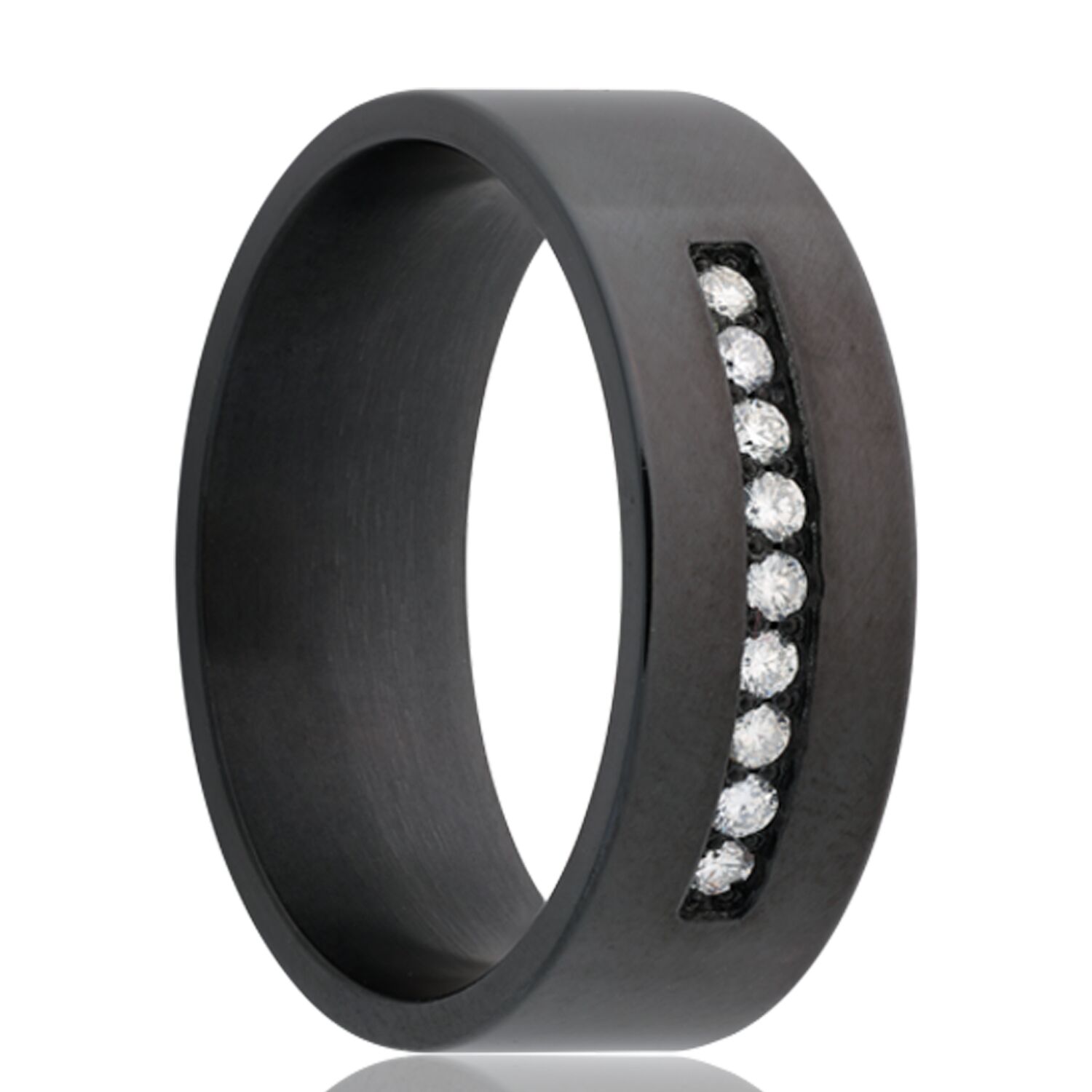 Black Zirconium and Diamond Comfort Fit Band