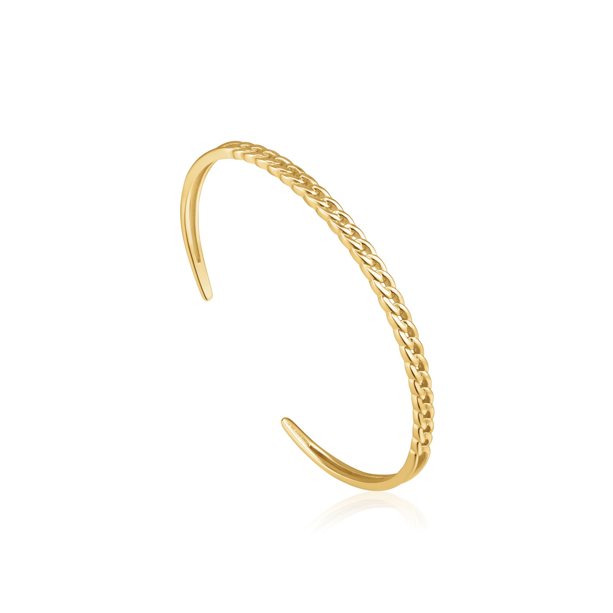 Gold Toned Curb Chain Cuff by Ania Haie