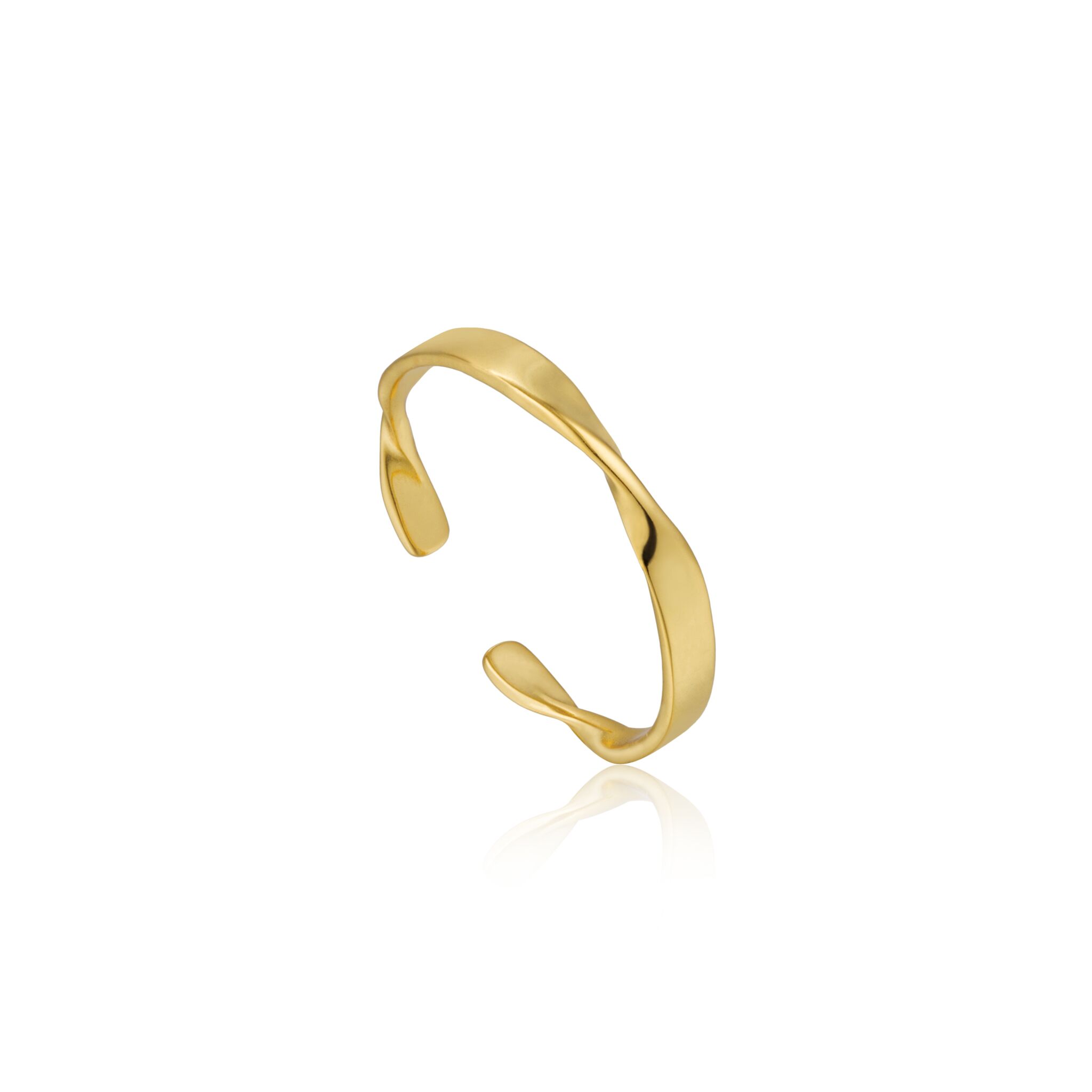 Gold Toned Helix Thin Adjustable Ring by Ania Haie