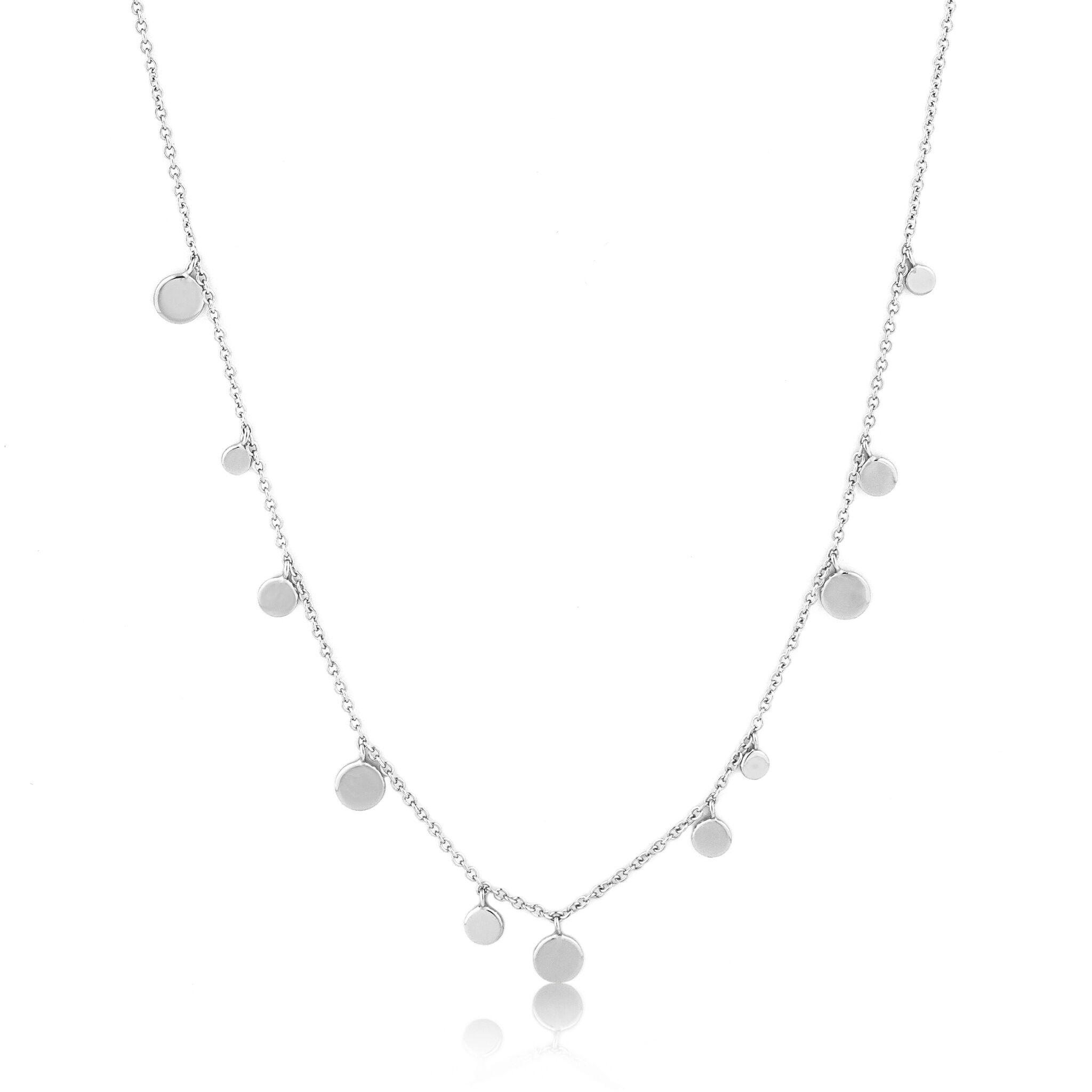 Silver Geometry Mixed Discs Necklace by Ania Haie