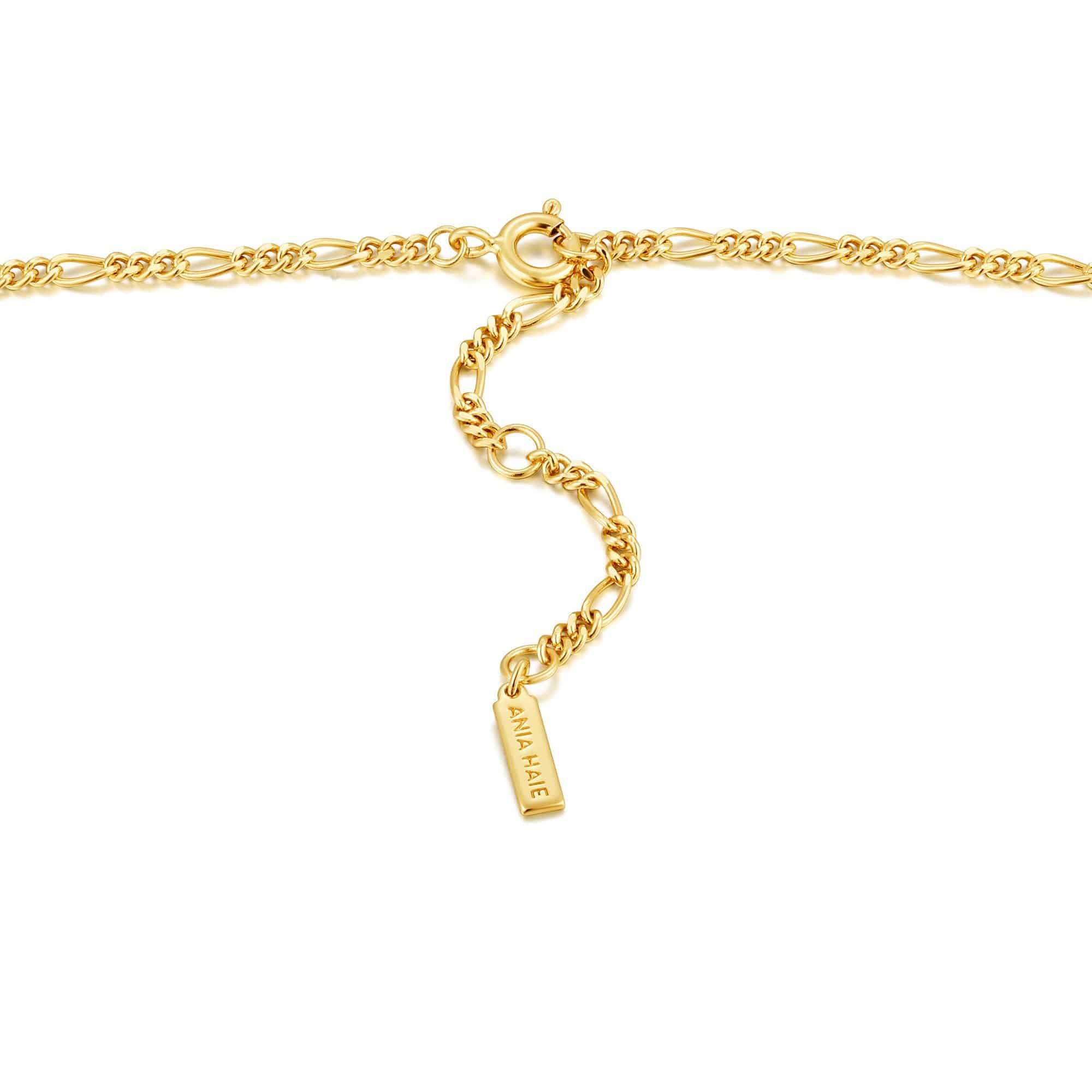 gold toned figaro chain necklace extender