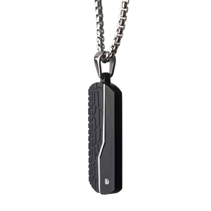 Stainless Steel Crocodile Pattern Dog Tag Pendant - Image 2
