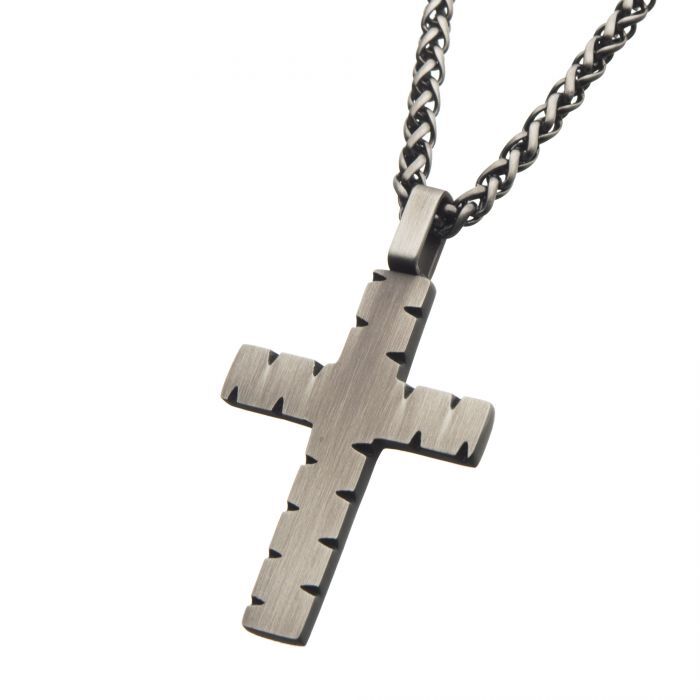 Stainless Steel Chiseled Cross - Image 2