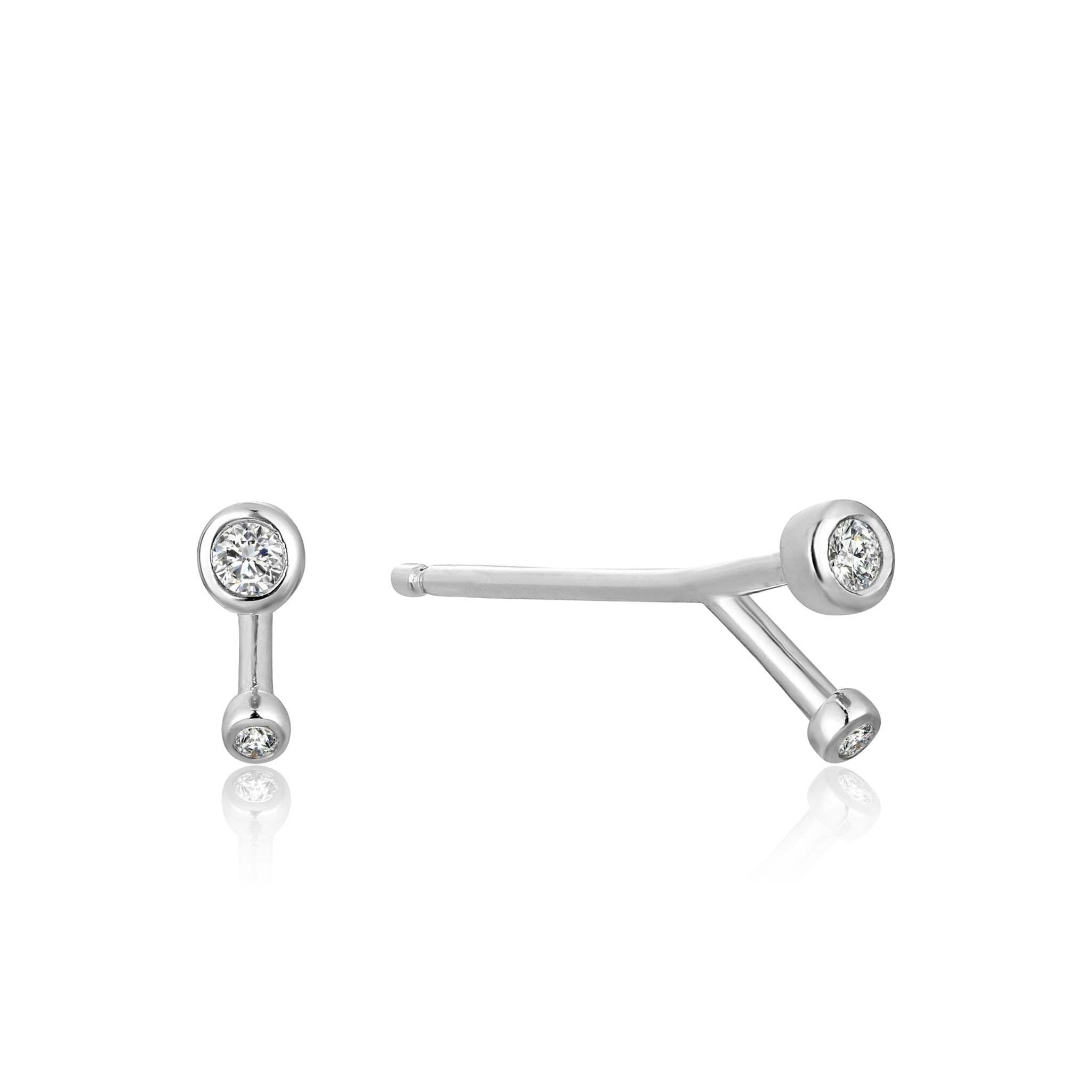 sterling silver shimmer double stud earrings