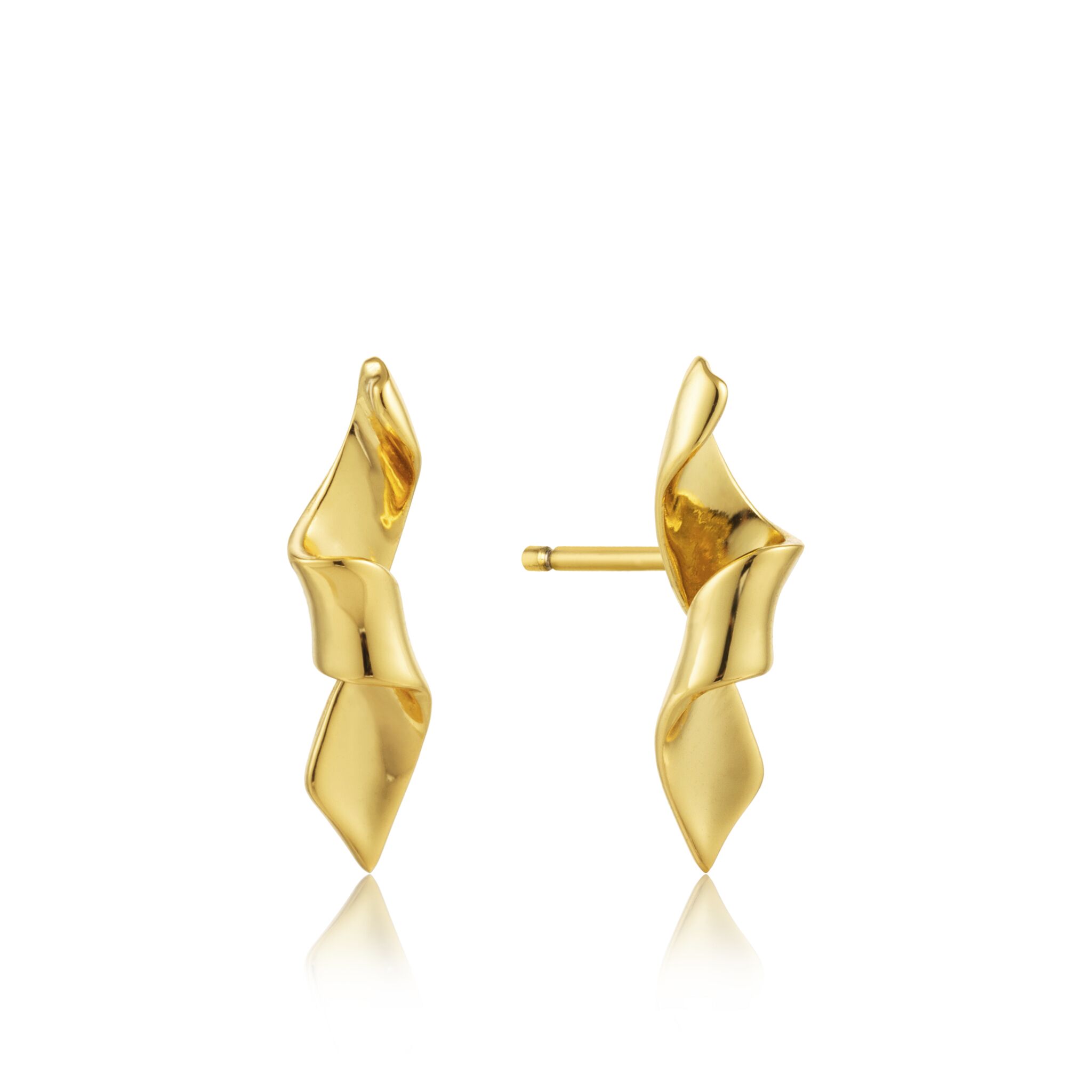 Gold Toned Helix Stud Earrings by Ania Haie
