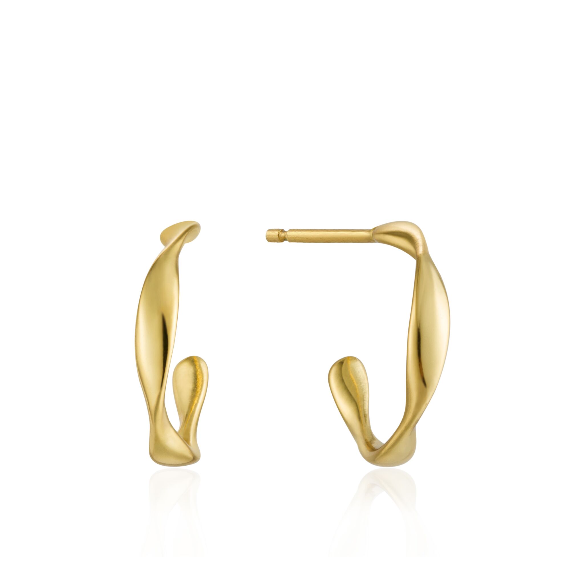 Gold Toned Twist Mini Hoop Earrings by Ania Haie