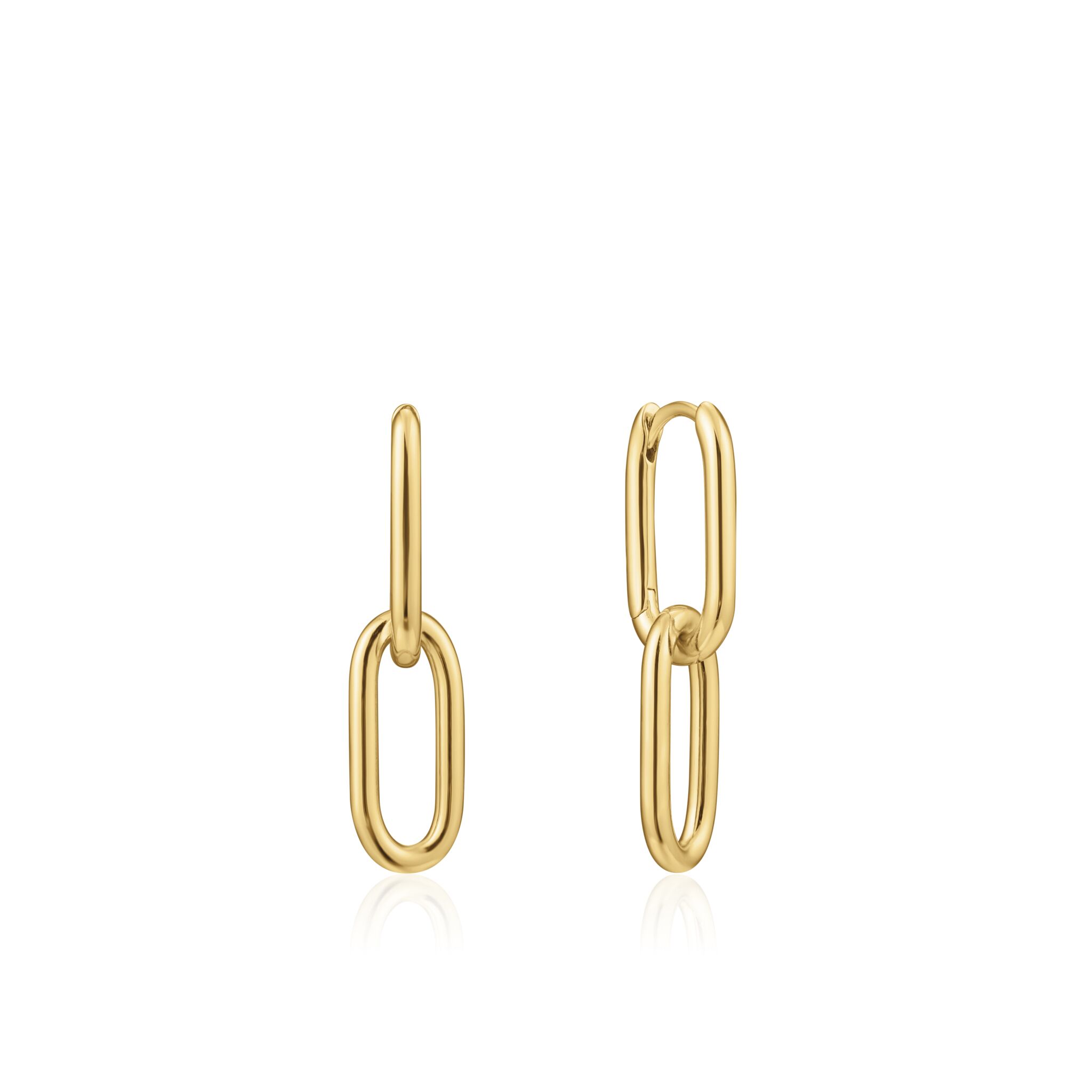 Gold Toned Cable Link Earrings by Ania Haie