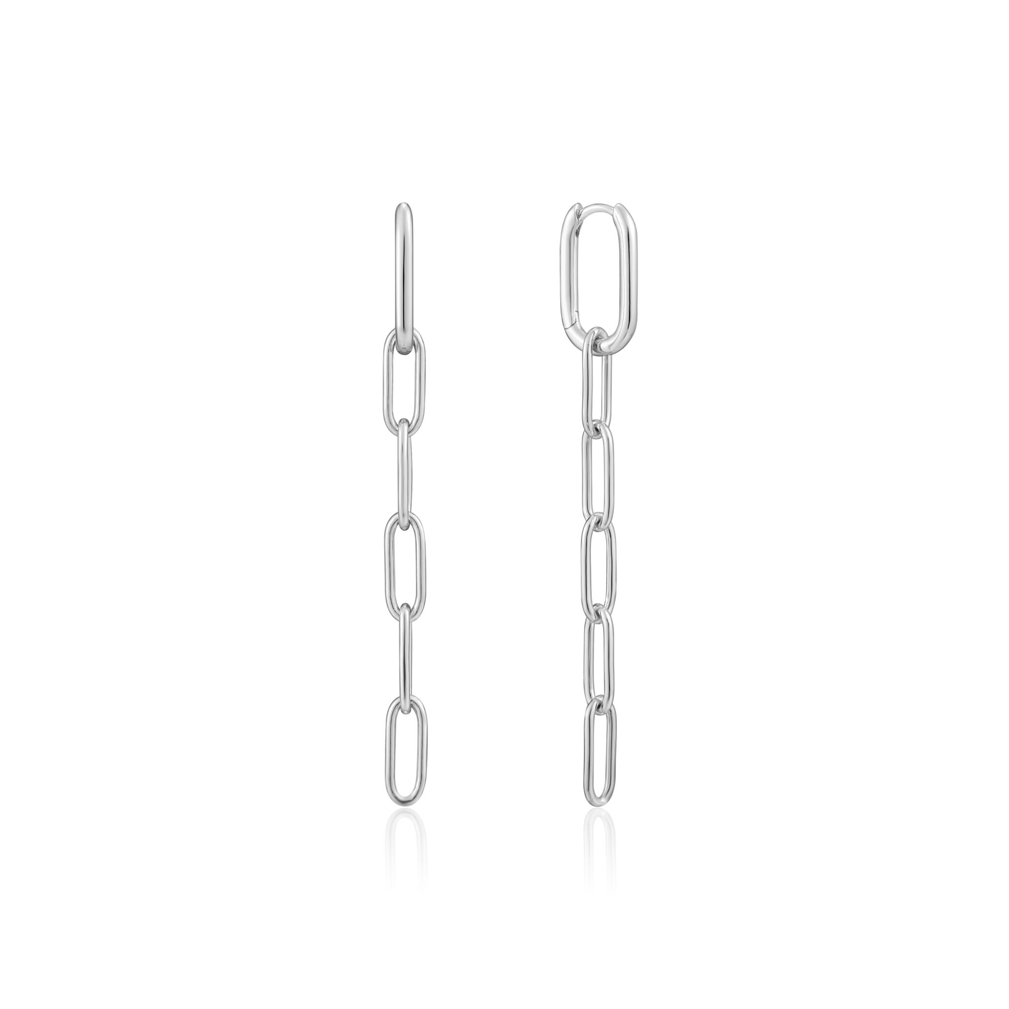 Sterling Silver Cable Link Drop Earrings by Ania Haie