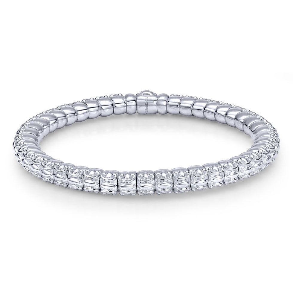 Sterling Silver and Stainless Steel Bangle Bracelet