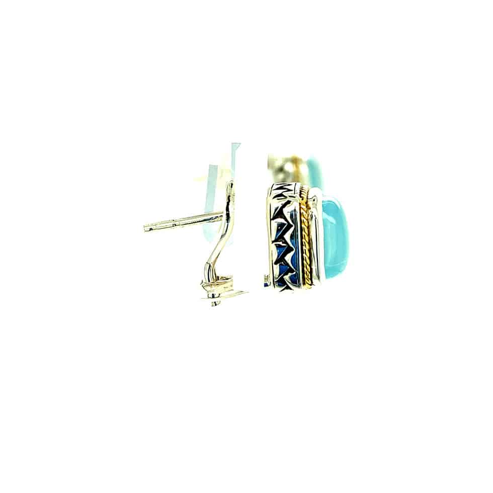 Cabochon Chalcedony Stud Earrings