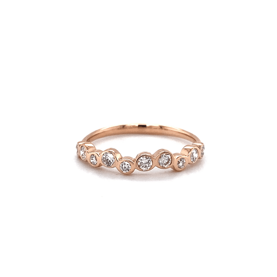 Diamond Bezel set Ring in Rose Gold
