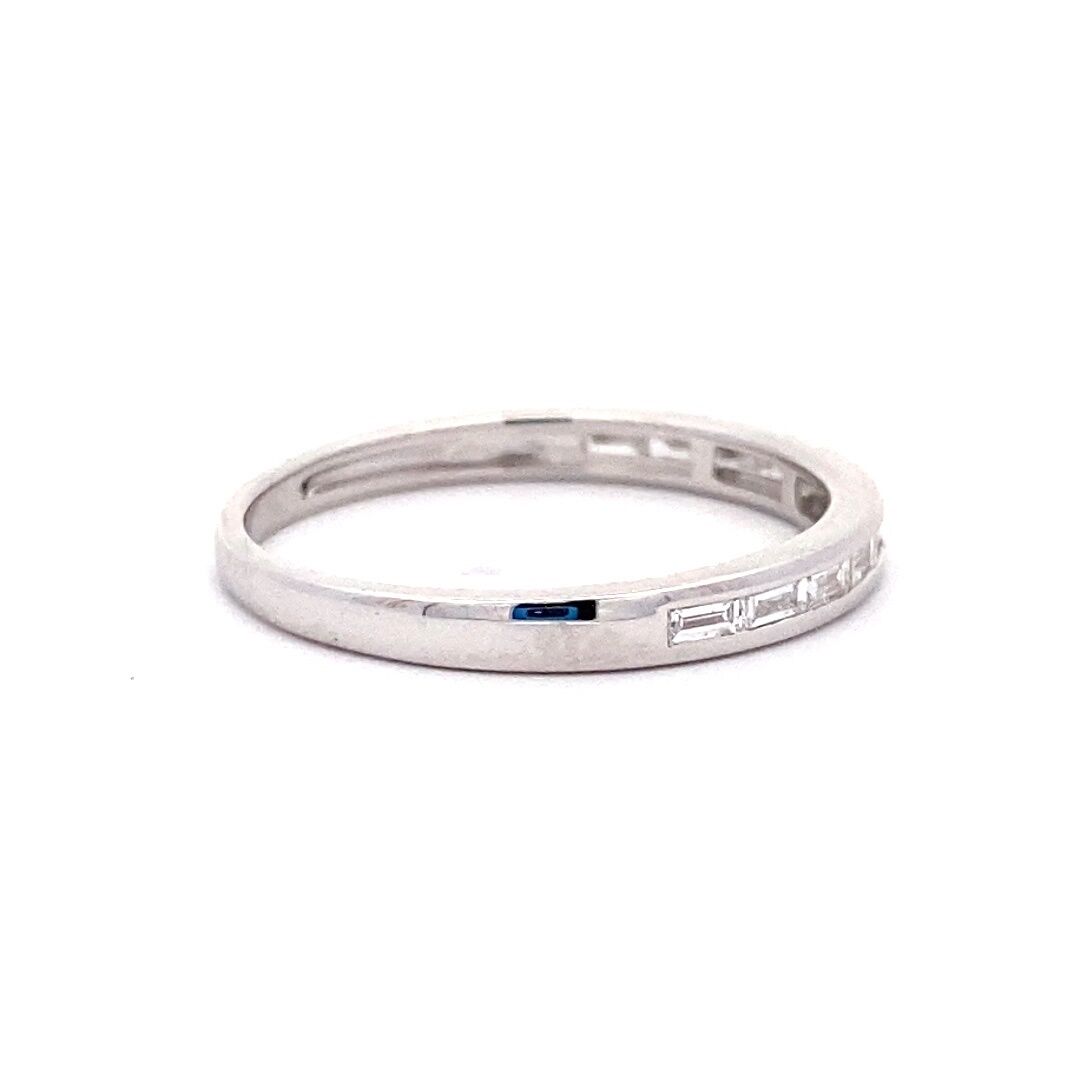 Baguette Diamond Channel Band in 14k White Gold