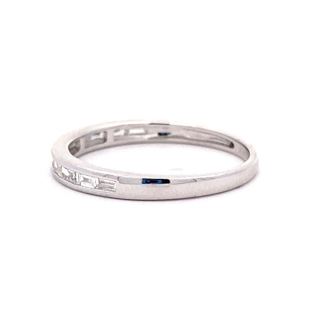 Baguette Diamond Channel Band in 14k White Gold