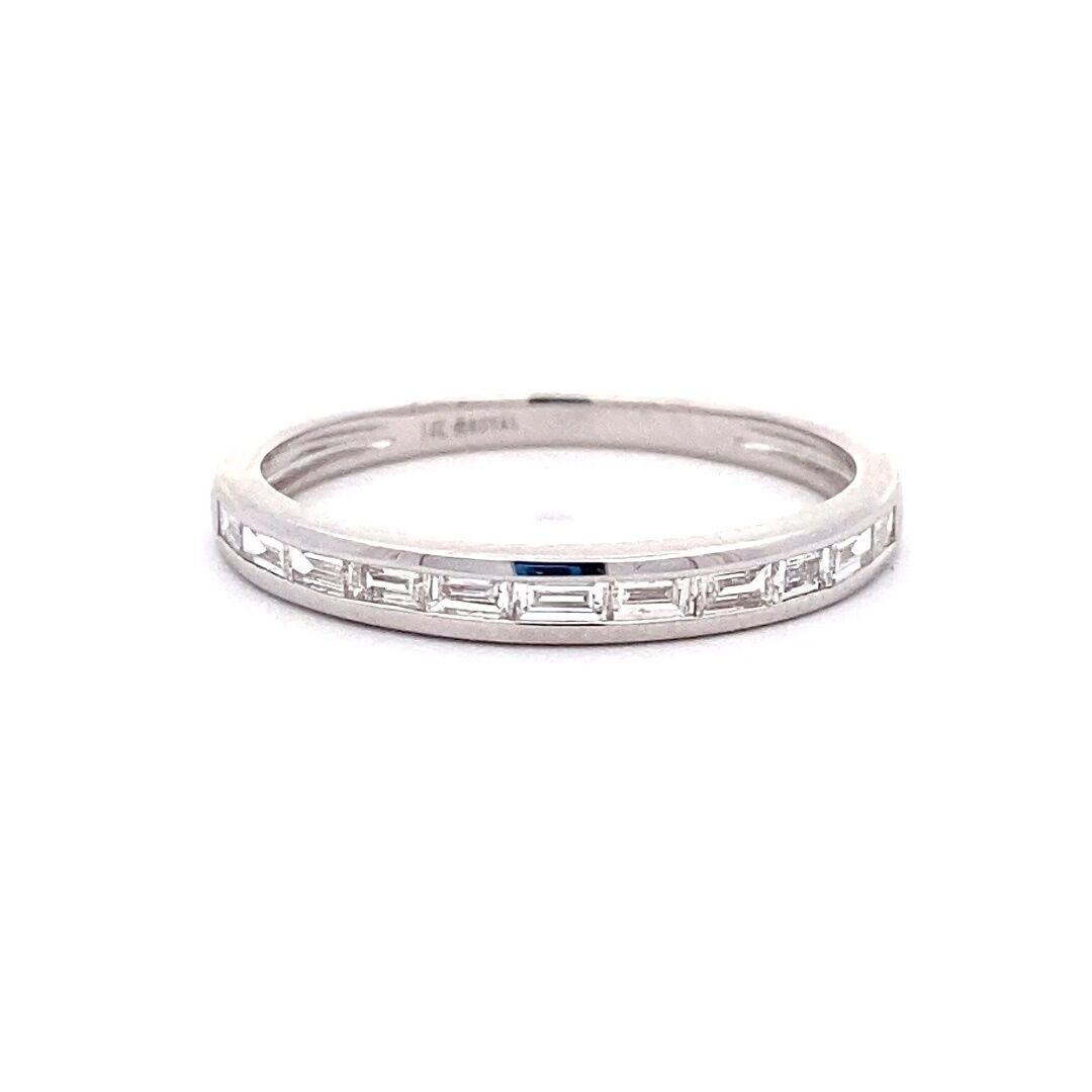 Baguette Diamond Channel Band in 14k White Gold