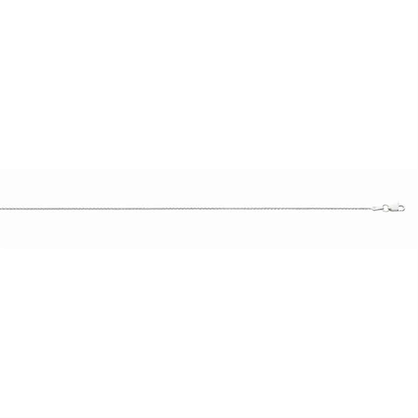 1mm Diamond-Cut Round Wheat Link Chain in 14k White Gold