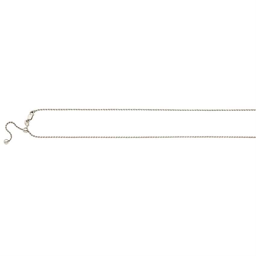 Adjustable 26" Diamond-Cut Rope Link Chain in Sterling Silver