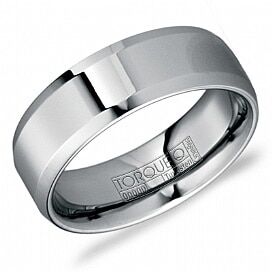 Tungsten Carbide Beveled Edge Band by Crown Ring