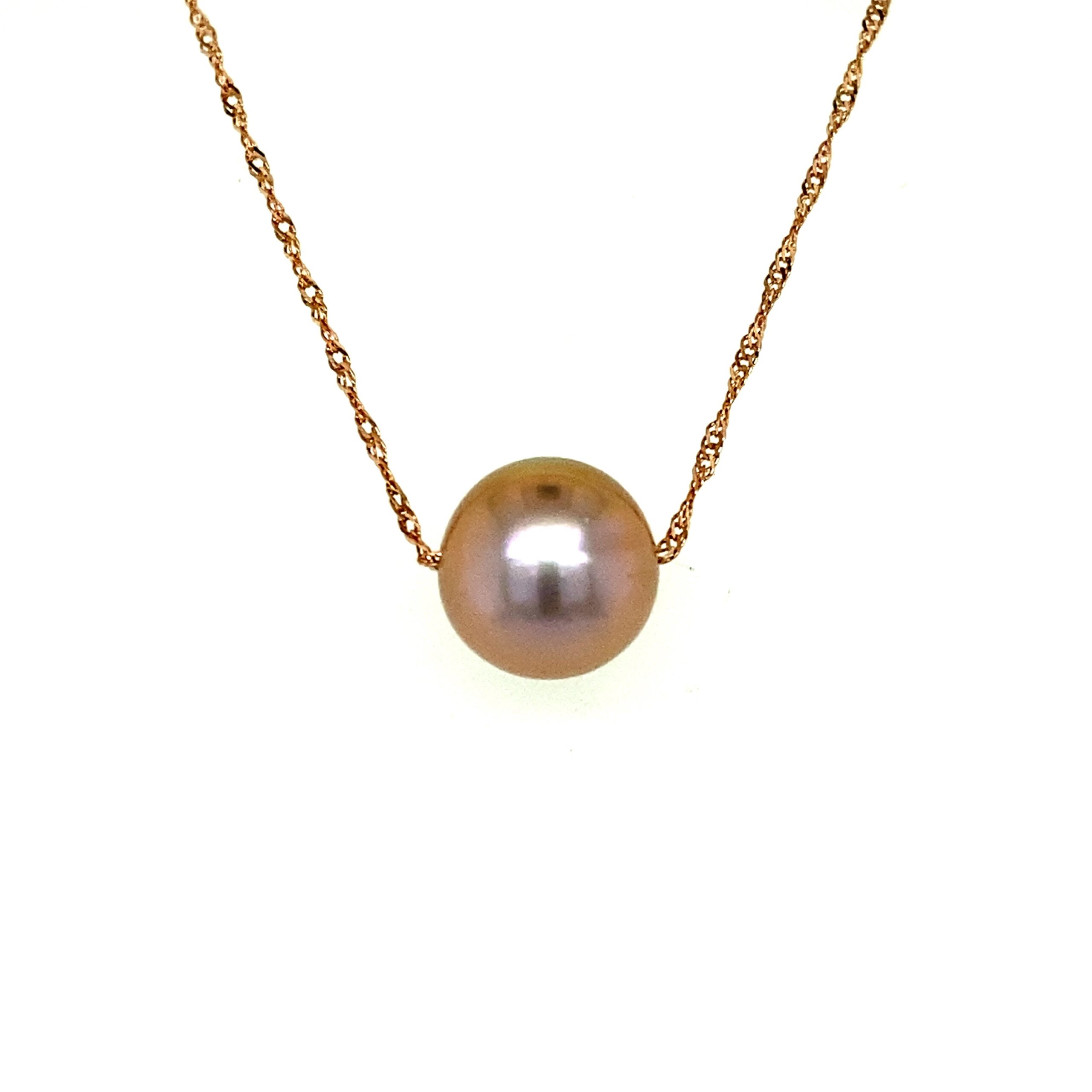 Freshwater Pearl Solitaire Necklace in 14k Gold by Lali