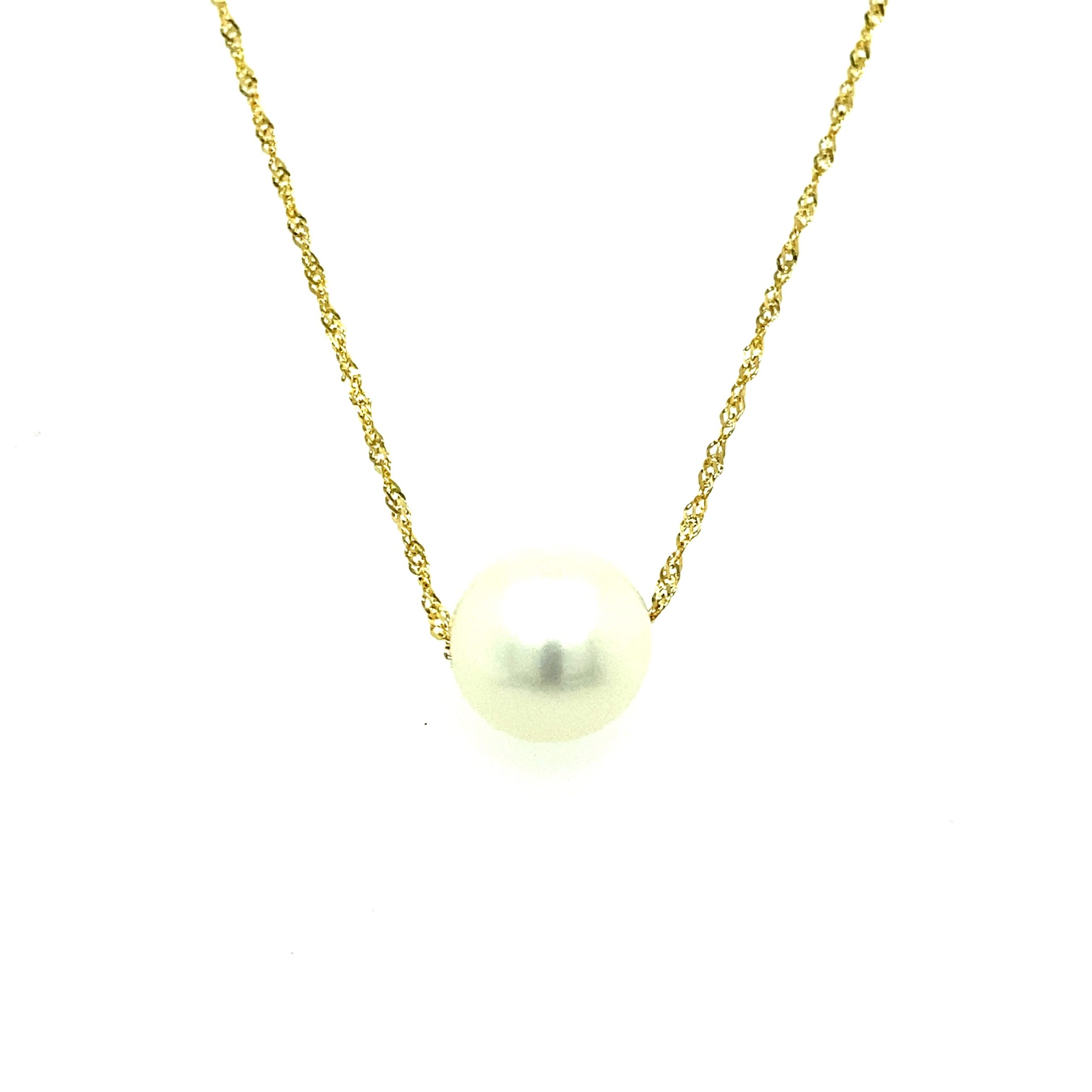 Freshwater Pearl Solitaire Necklace in 14k Gold by Lali