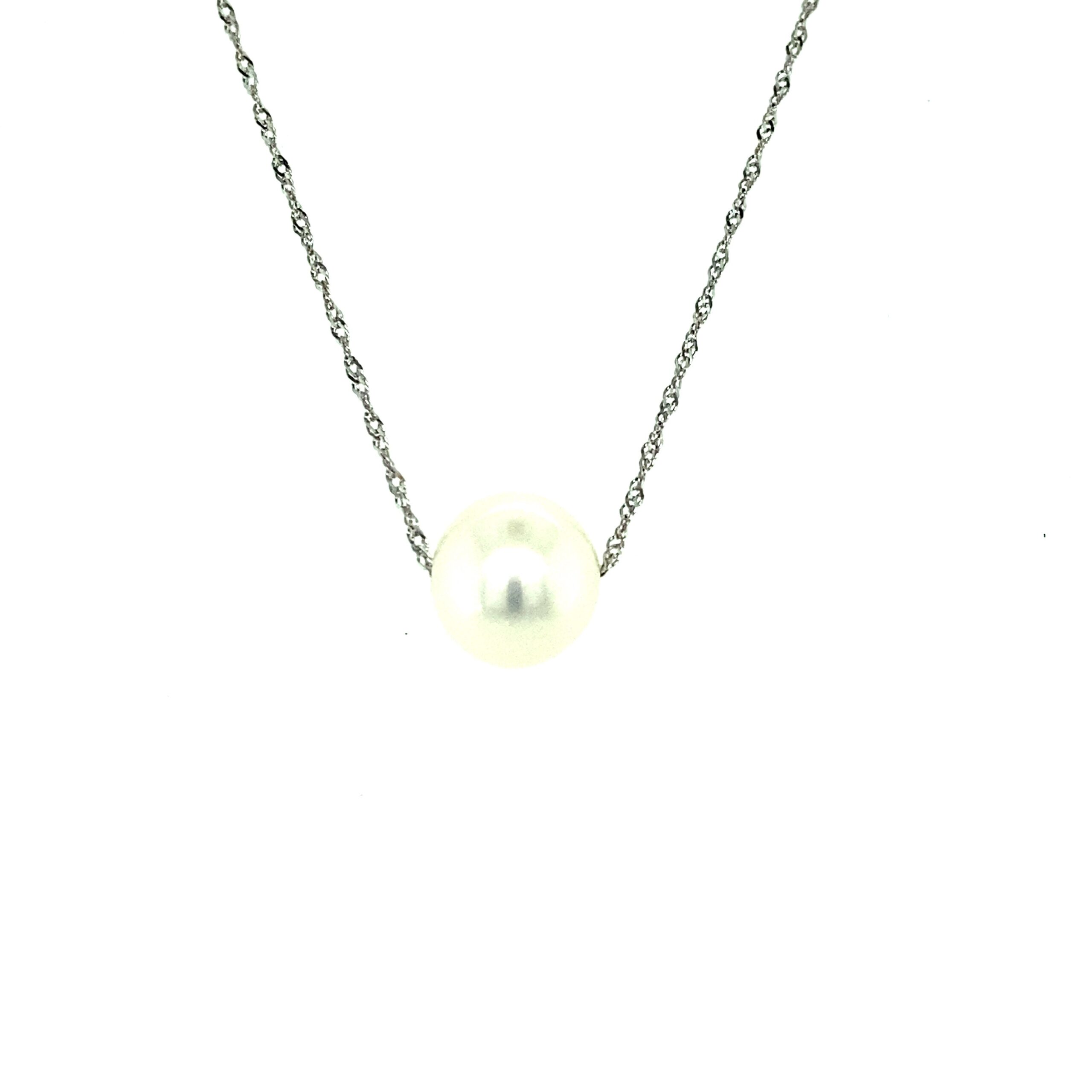 Freshwater Pearl Solitaire Necklace in 14k Gold by Lali