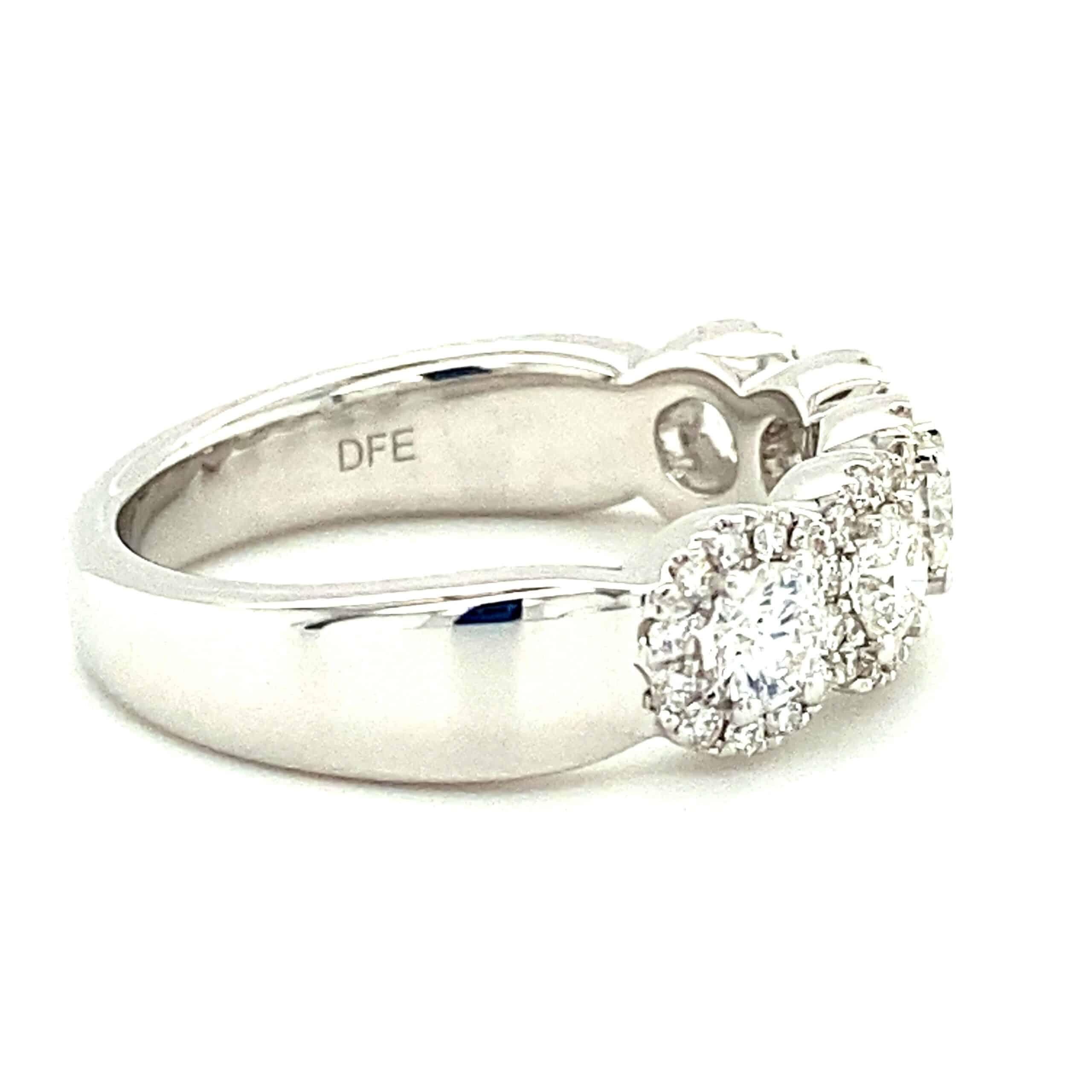 Five-Stone Diamond Halo Band in 14k White Gold