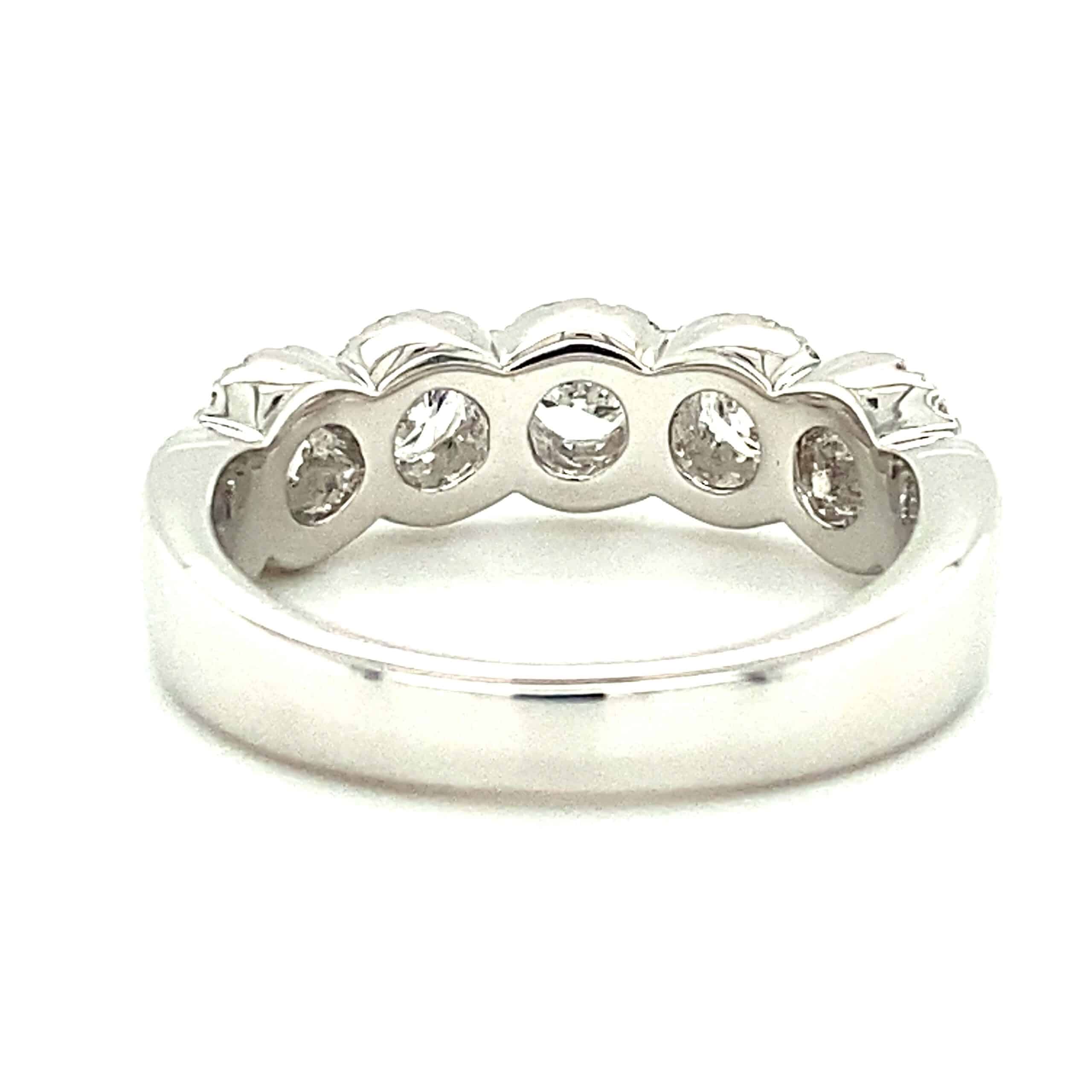 Five-Stone Diamond Halo Band in 14k White Gold
