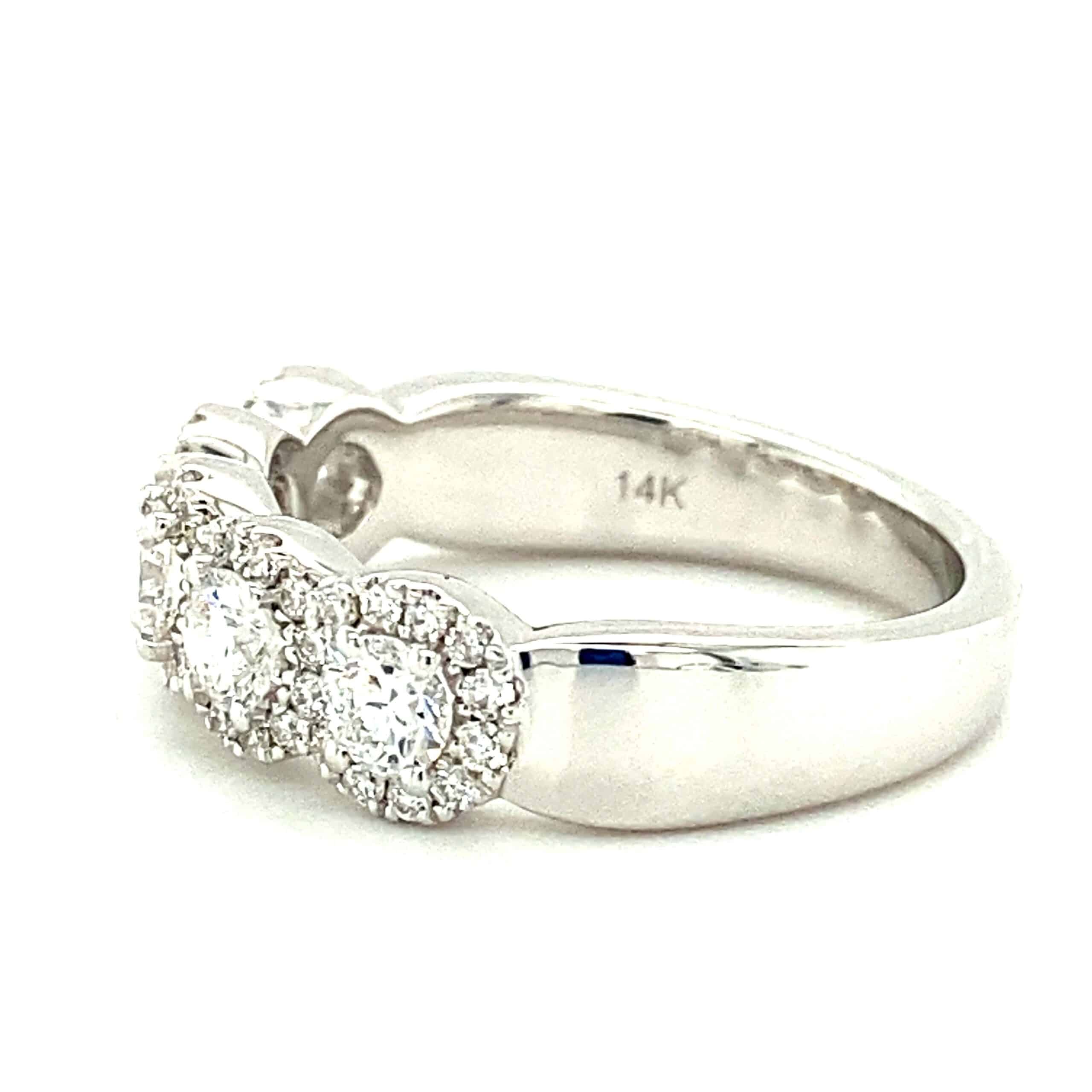Five-Stone Diamond Halo Band in 14k White Gold