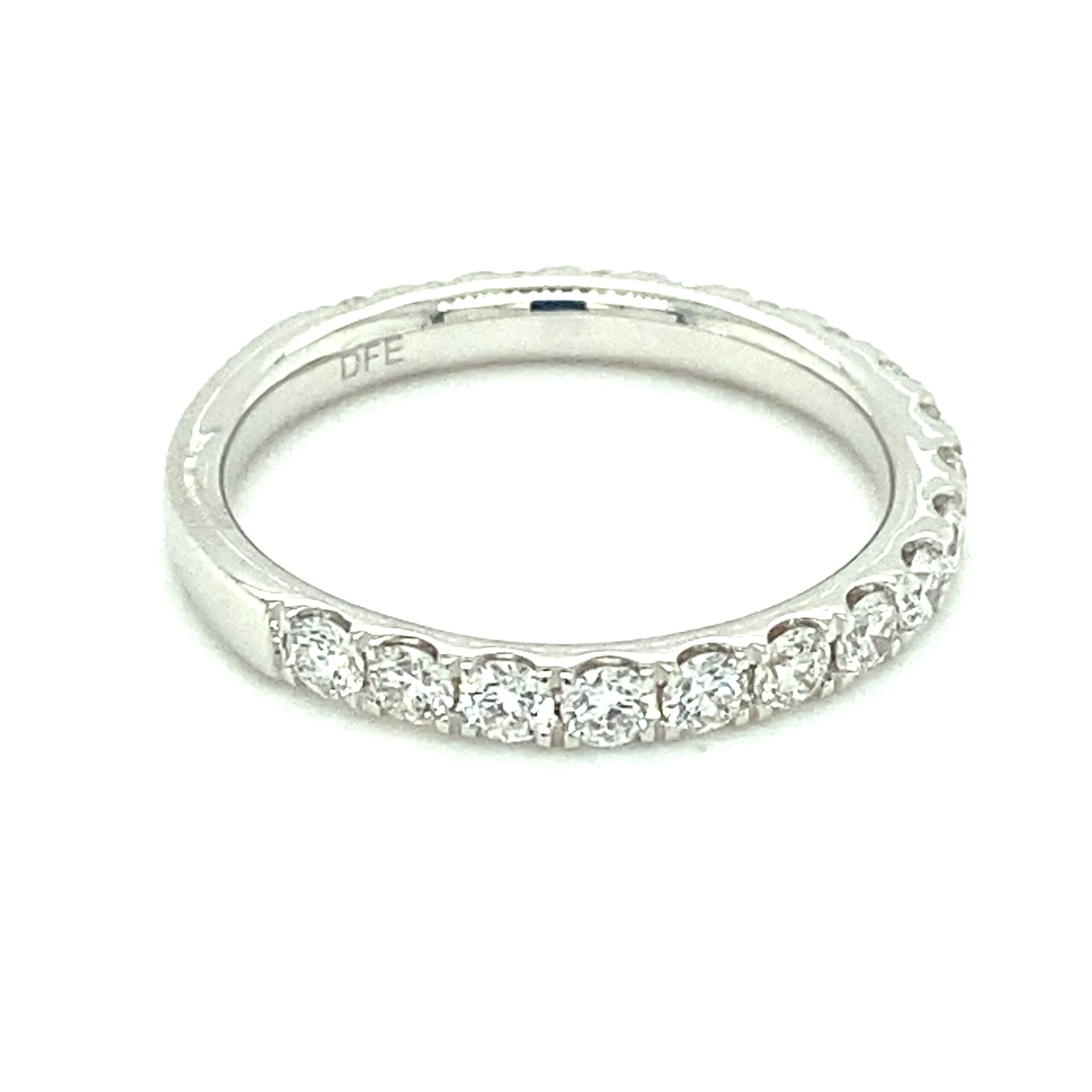 French Pave Diamond Band in 14k White Gold
