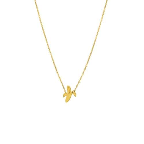 So-You Pendant Necklace in 14k Yellow Gold- mini banana