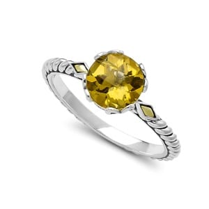 Glow Birthstone Ring in Sterling Silver and 18k Yellow Gold by Samuel B. - Multiple Styles Available