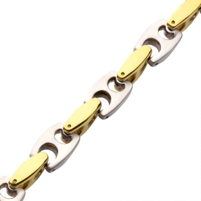 Two-Tone Anchor Link Gentleman's Bracelet