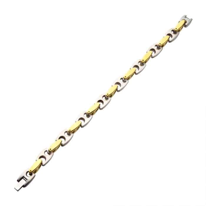 Two-Tone Anchor Link Gentleman's Bracelet