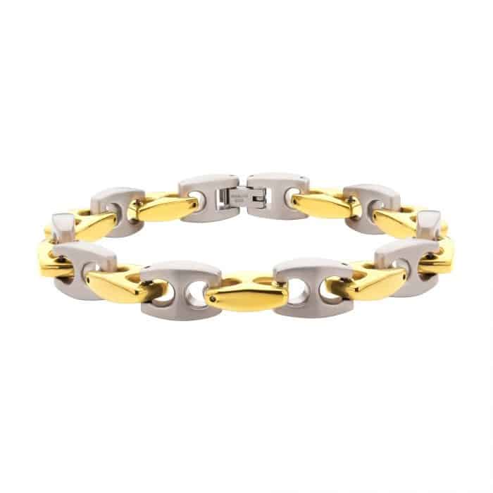 Two-Tone Anchor Link Gentleman's Bracelet