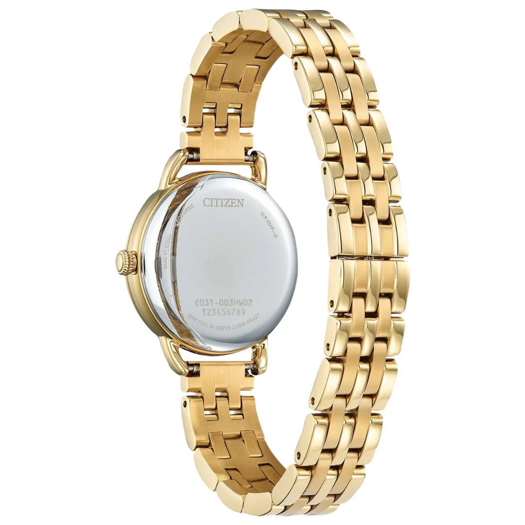 Classic Coin Edge Watch by Citizen with gold-tone case and bracelet