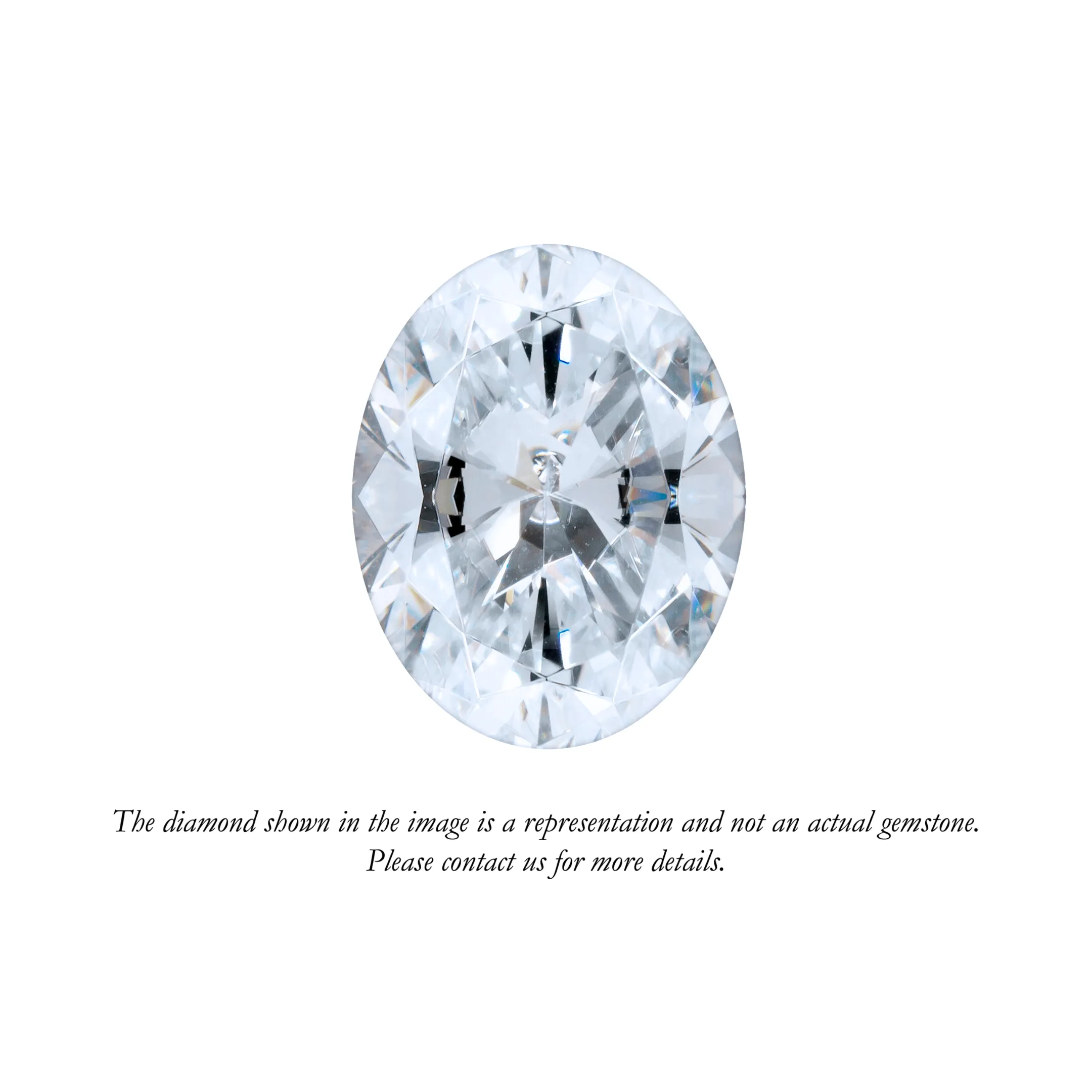 A placeholder image for a loose oval-shaped diamond