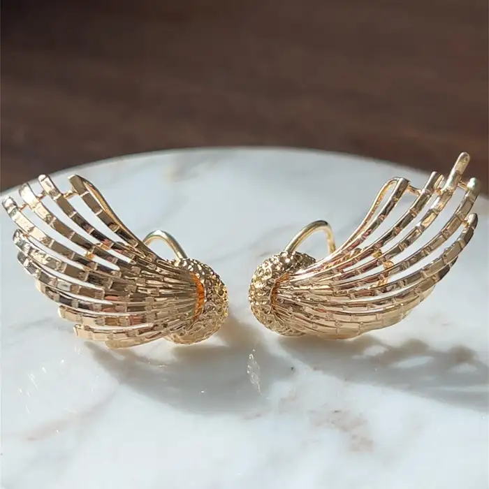 Estate Dan Frere Spray Design Climber Earrings