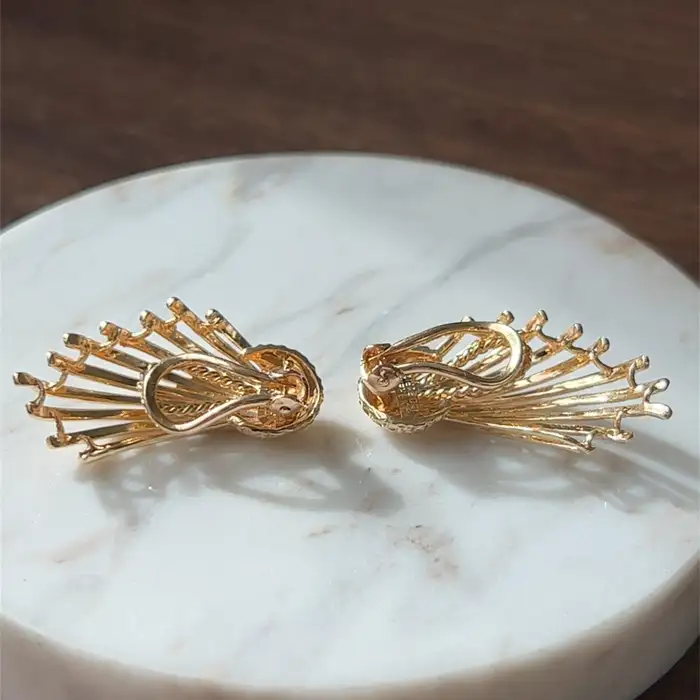 Estate Dan Frere Spray Design Climber Earrings