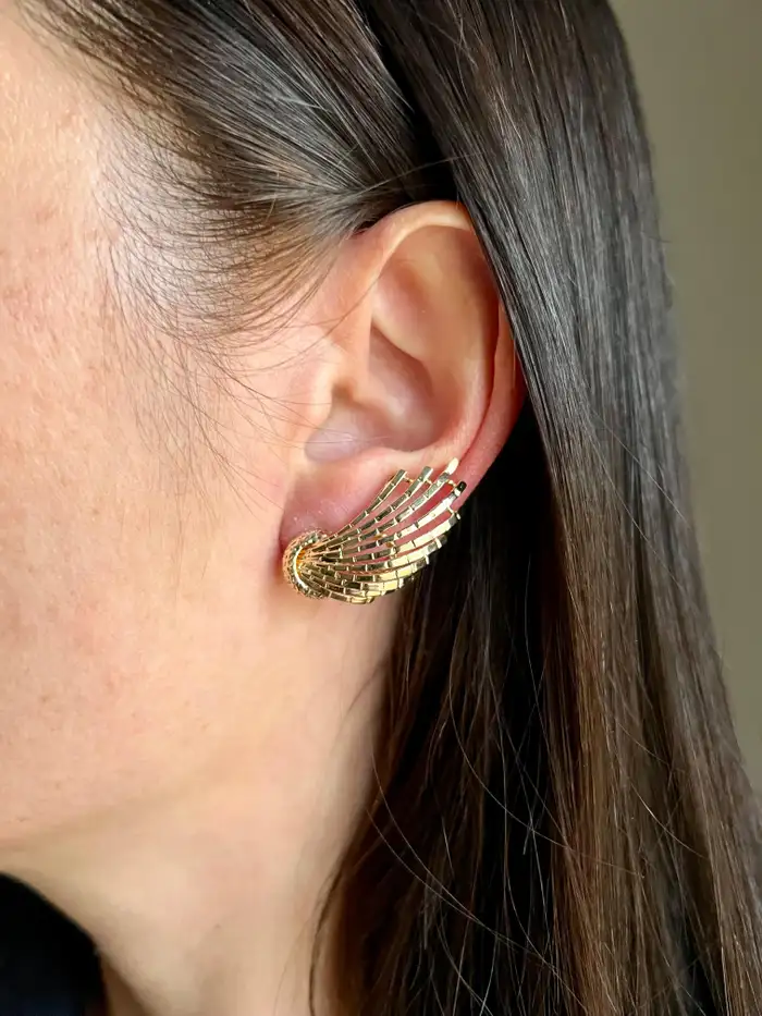 Estate Dan Frere Spray Design Climber Earrings