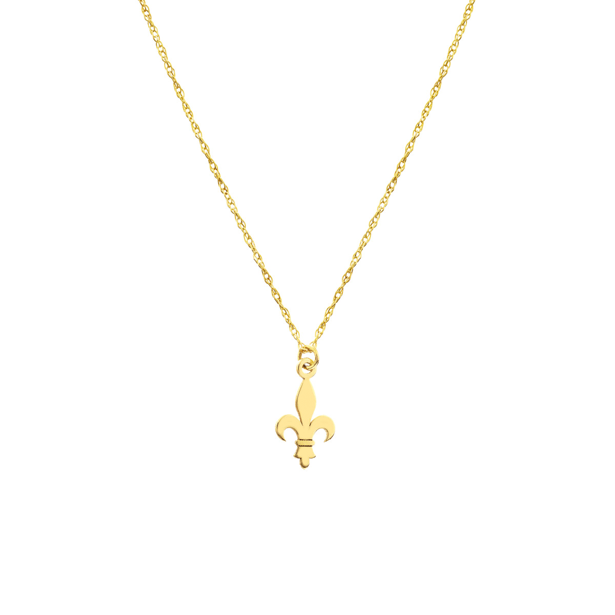 So-You Pendant Necklace in 14 karat gold mini fleur de lis