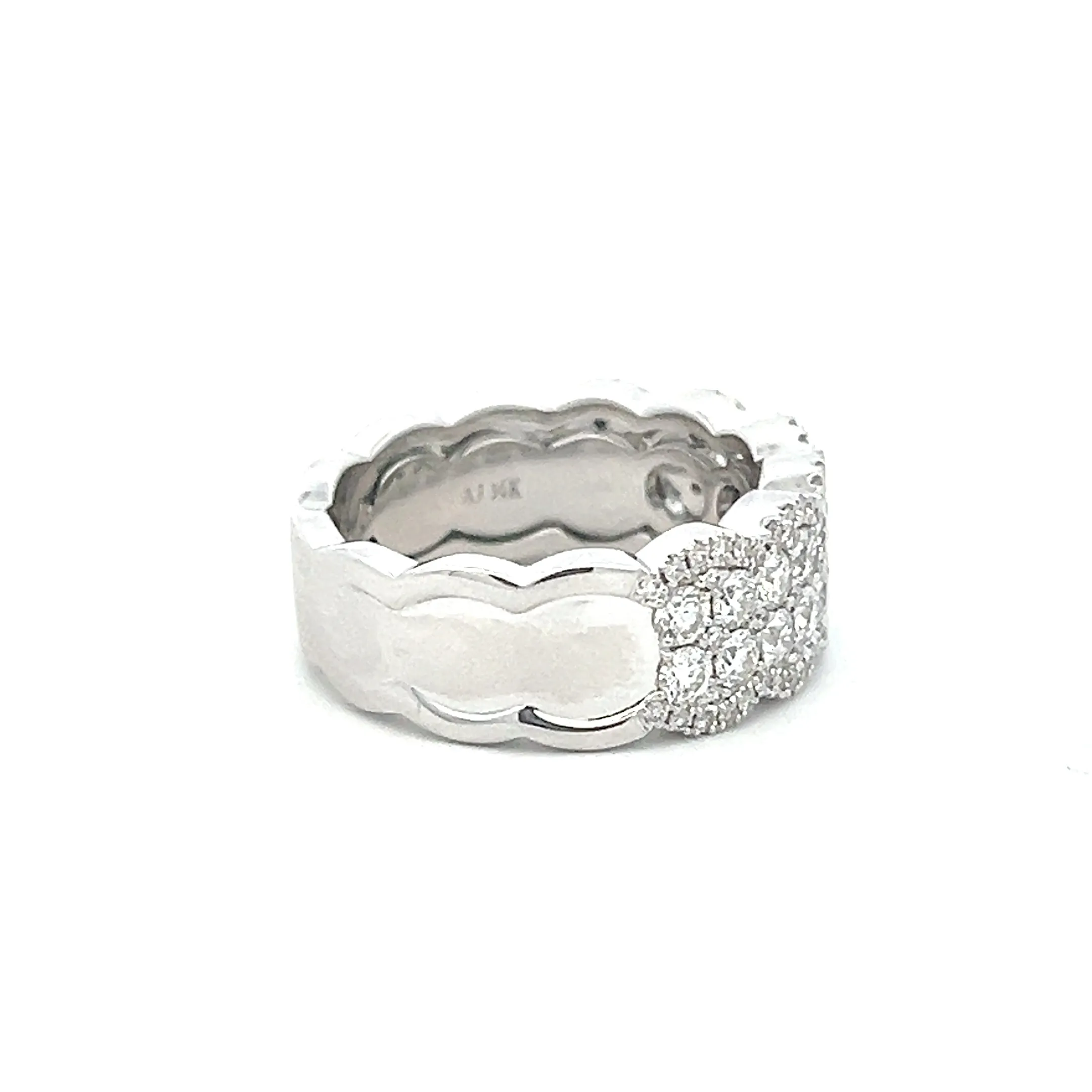 14K White Gold 1.50ctw Diamond Multi Row Ring