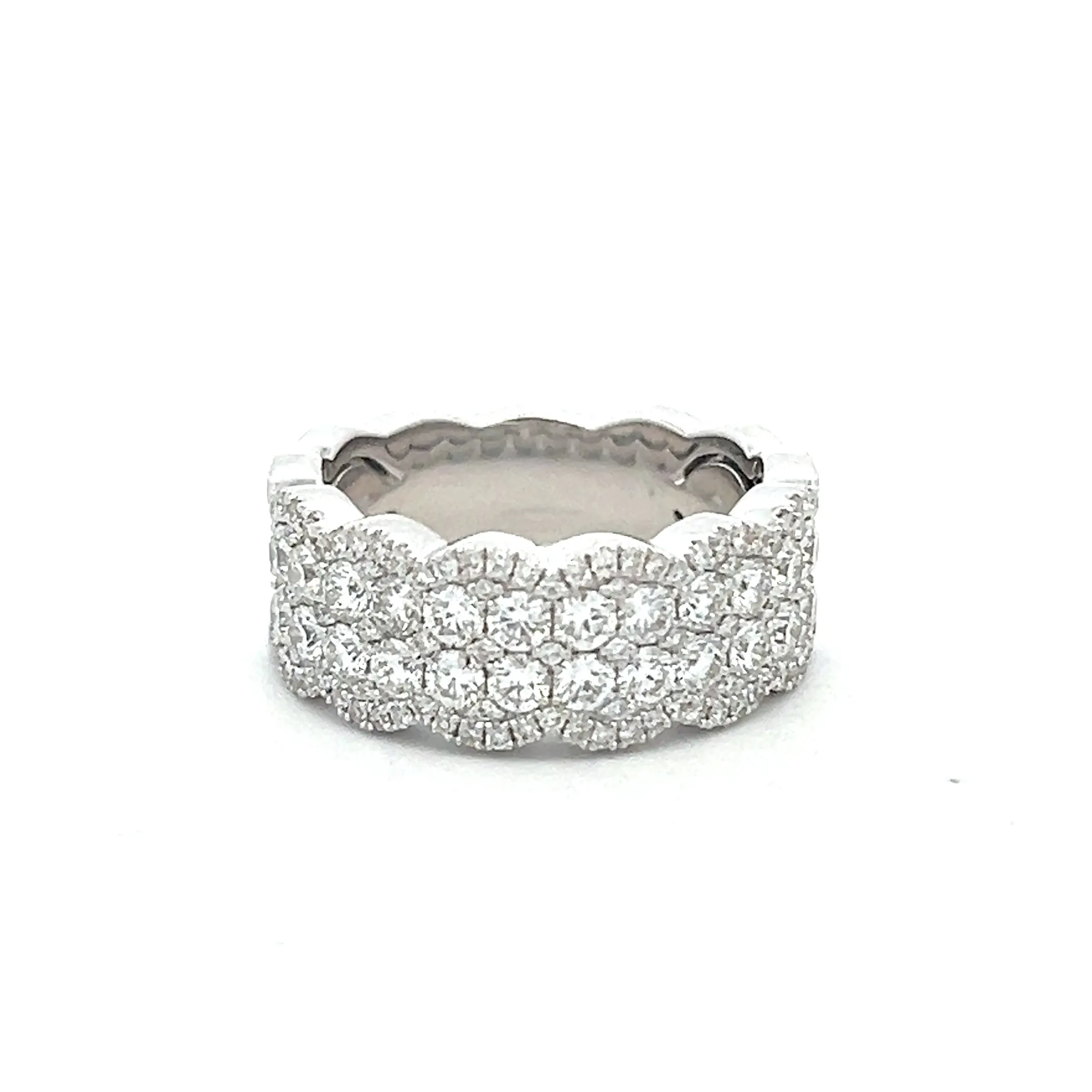 14K White Gold 1.50ctw Diamond Multi Row Ring