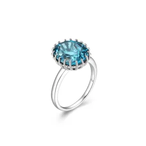 Sterling Silver Oval Blue London Blue Topaz Ring by Samuel B.