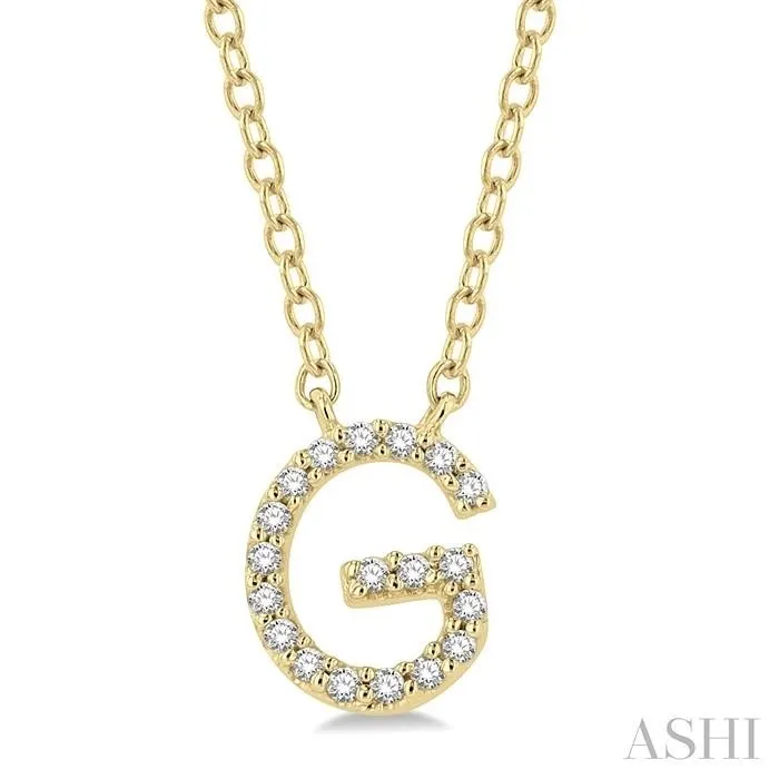 10K Yellow Gold 0.06ctw Diamond Letter G Necklace