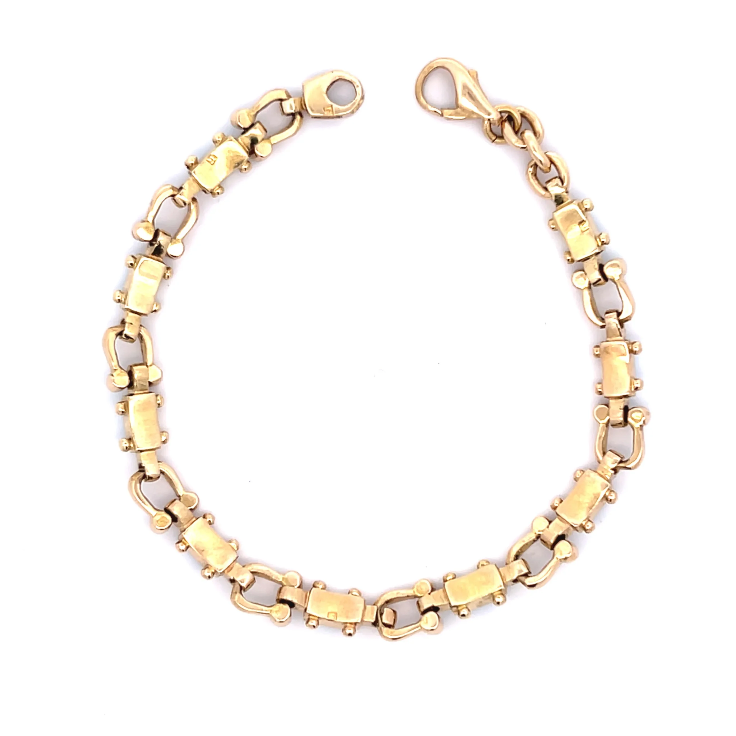 Estate 18K Yellow Gold Turquoise Link Bracelet