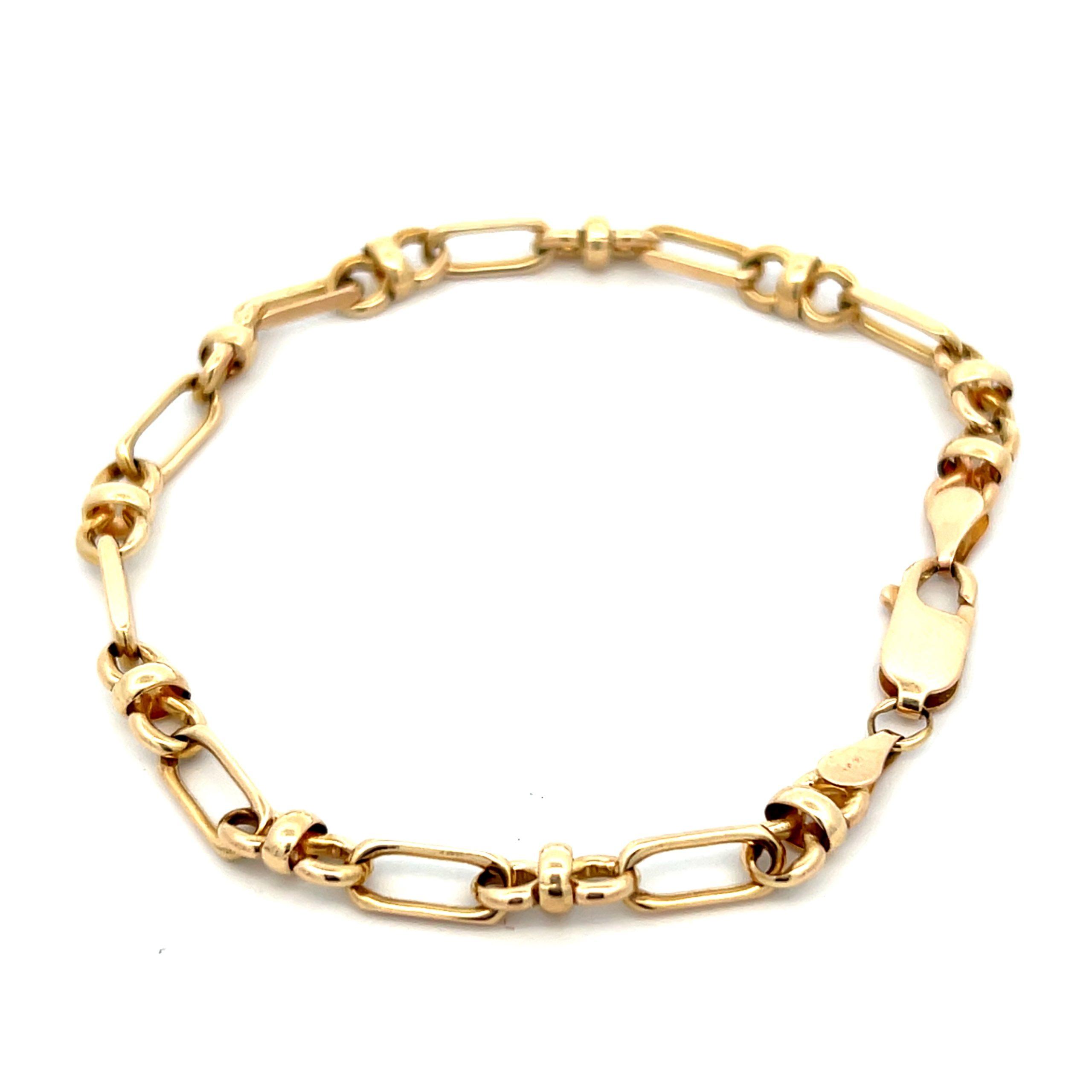 Estate 14K Yellow Gold Oval Link Bracelet
