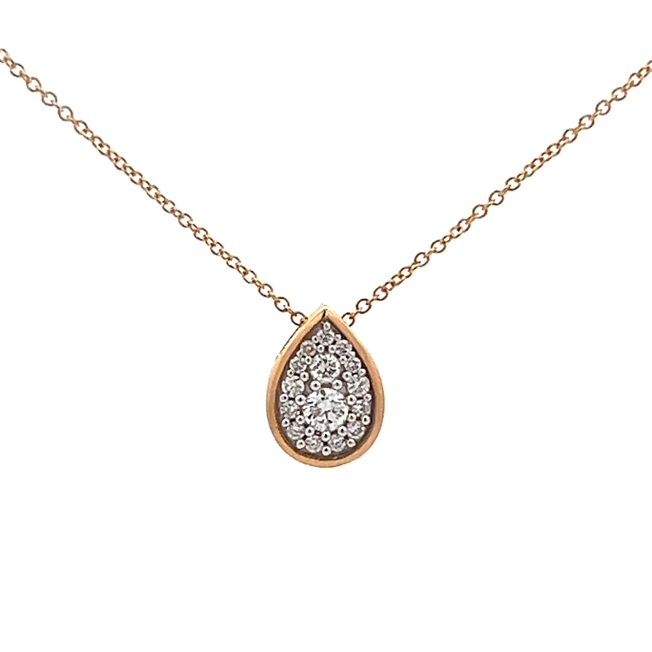 14k Lab-Grown Diamond Pear Shaped Cluster Necklace