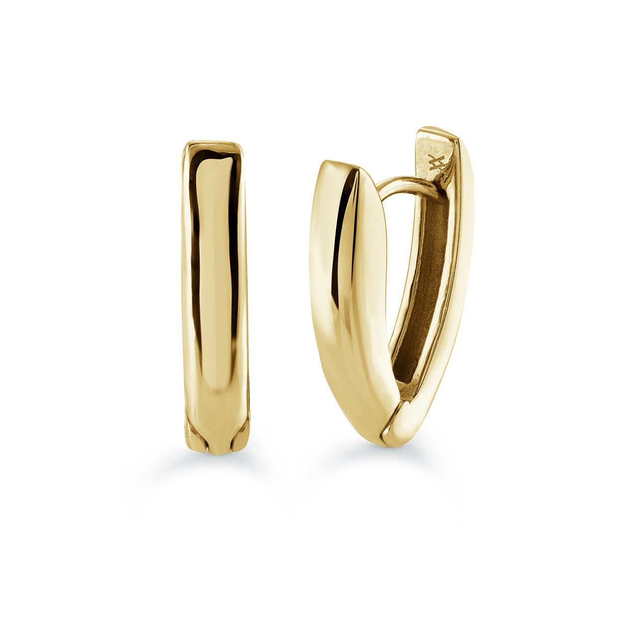Stainless Steel Gold Plated Pointed Hoop Earrings