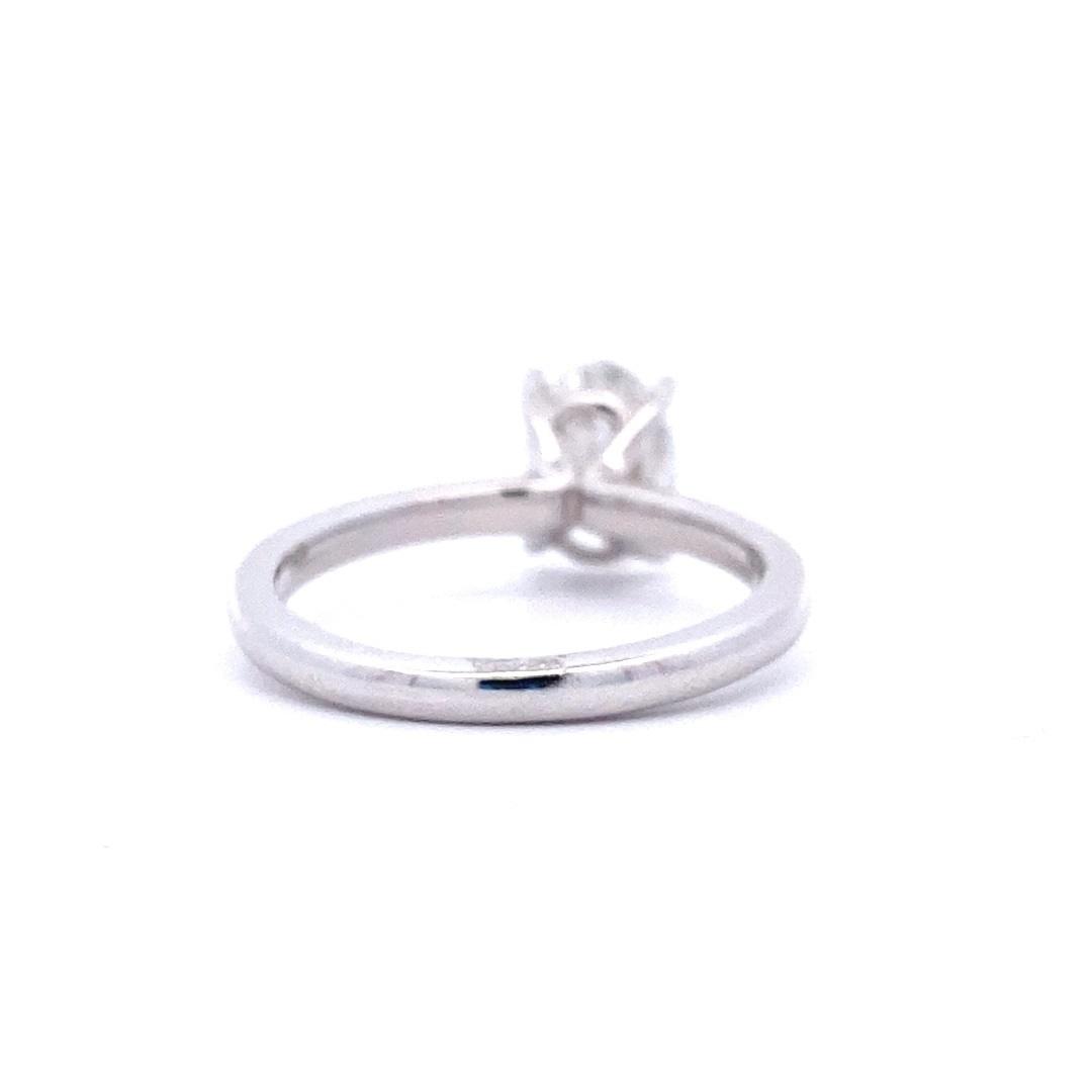 14K White Gold 1.50CTW Lab-Grown Oval Diamond Solitaire Engagement Ring - Image 3